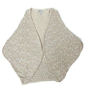 American Rag CIE Women's M/L Open Front Bolo Shawl Sweater Cardigan Beige